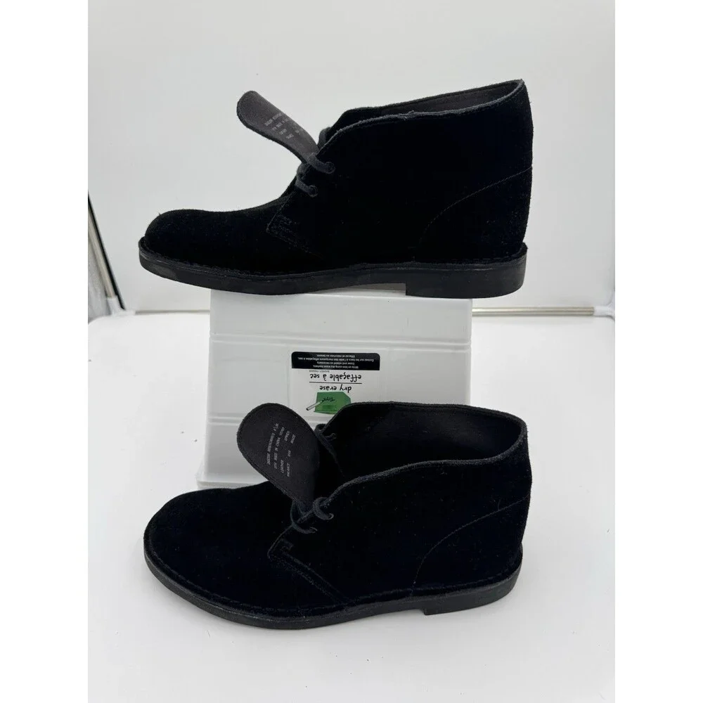 Clarks Men's Bushacre 2 Black Suede Chelsea Boots Mens‎ Size 9.5 26082288